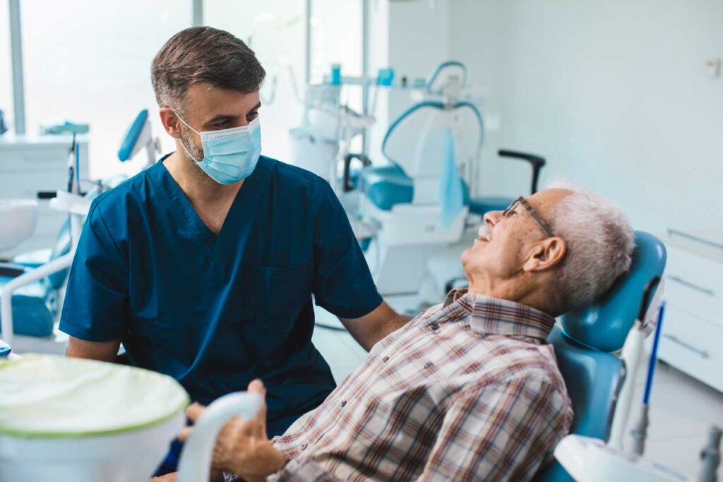 dentist explaining a sedation dentistry on a patient