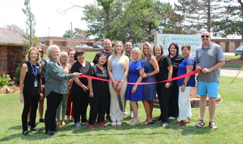 Bartlesville Family Dental team ribbon cutting